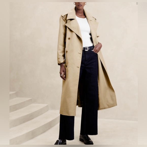 Banana Republic Oversized Trench Coat Tan size Small New with Tags - Picture 1 of 3